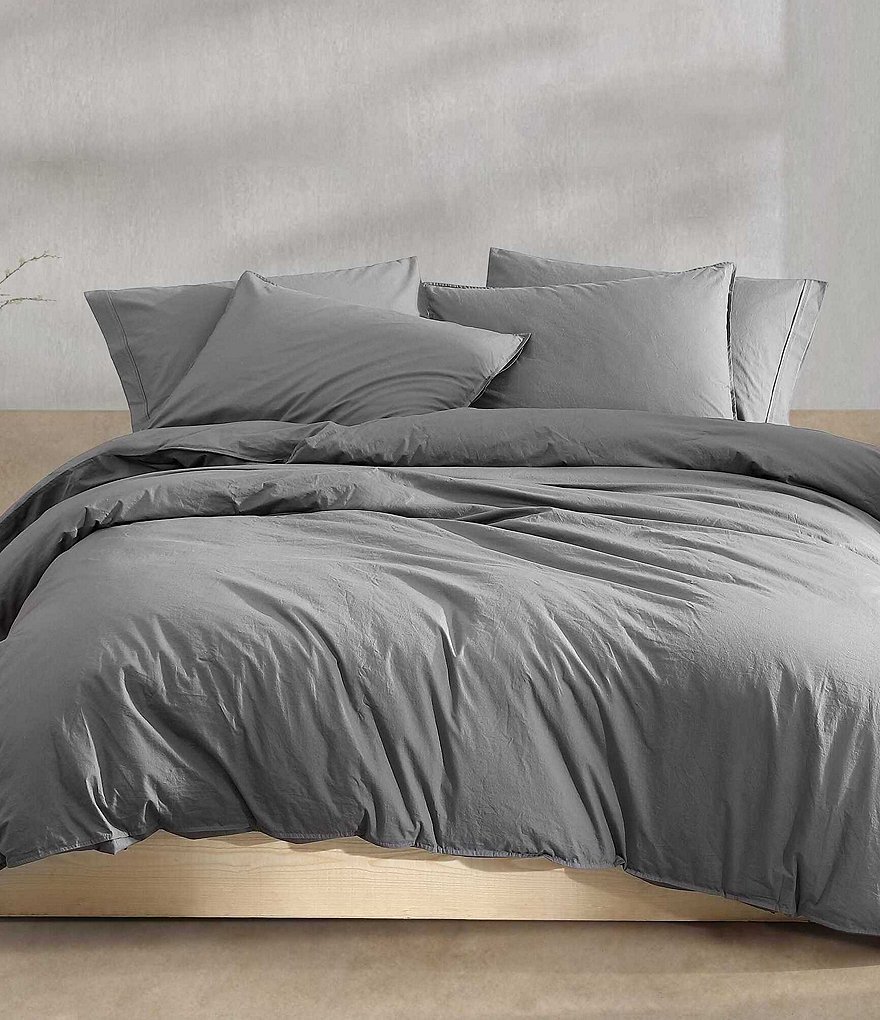 Calvin Klein Solid Washed Percale Comforter Mini Set Dillard s