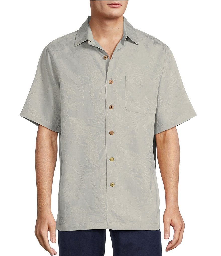 Caribbean Big & Tall Bird of Paradise Textured Short Sleeve