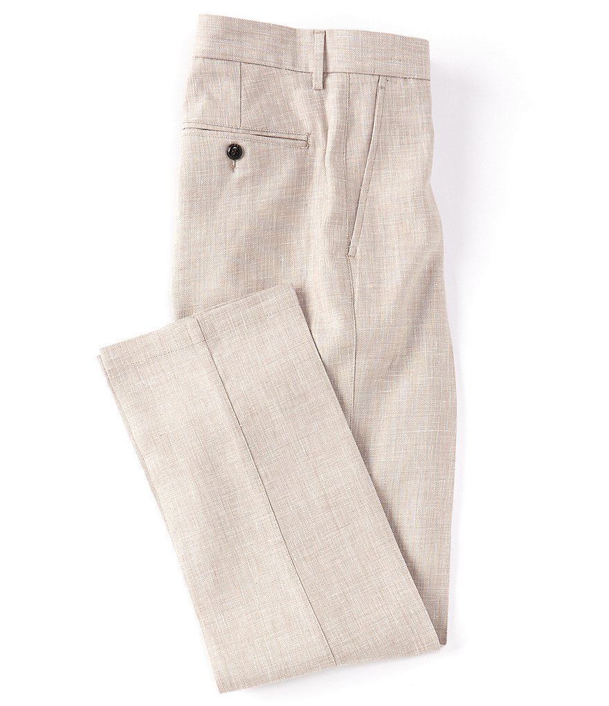 Big  Tall LinenBlend Flat Front Pants  Cubavera