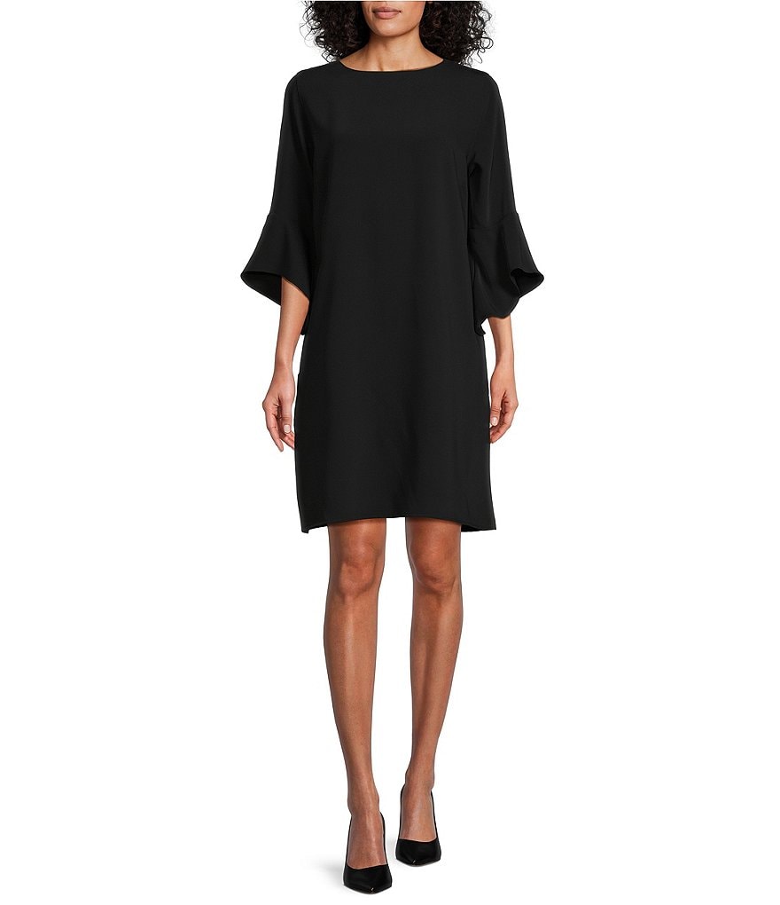 Jenna 3/4 Sleeve Shift Dress - Women's Fashion