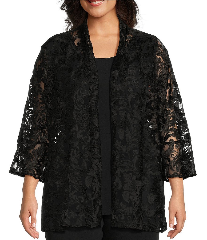 Black lace clearance cardigan plus size