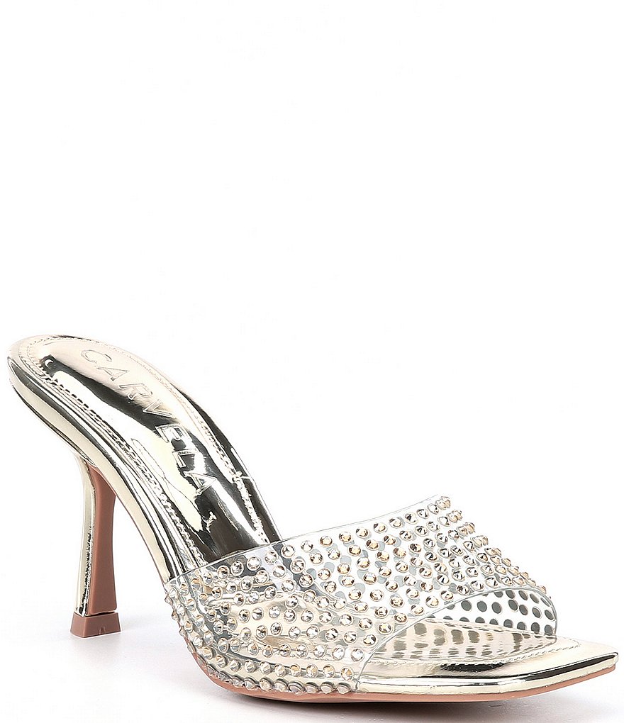 Carvela Shimmer Mule Jewel Embellished Dress Sandals | Dillard's