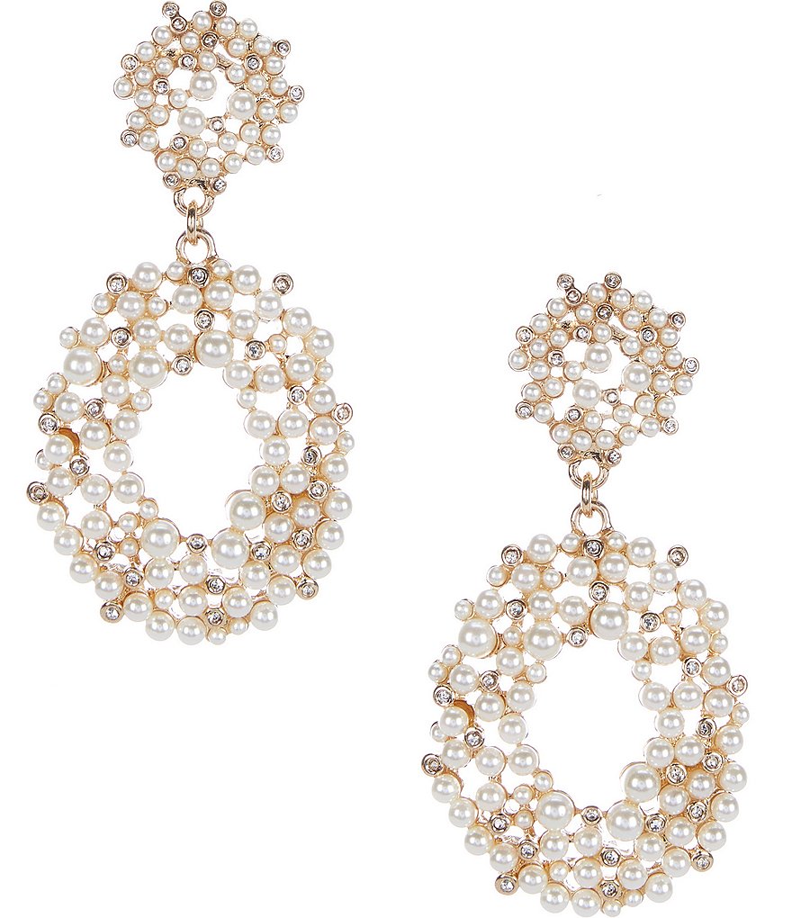 Cezanne Cluster Pearl Double Drop Statement Earrings | Dillard's