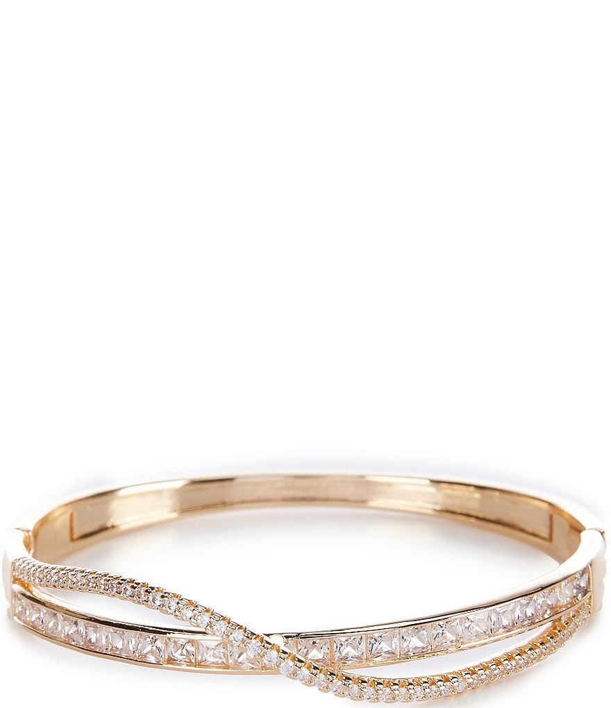 Cezanne Crystal CZ Swirl Metal Hinge Bracelet | Dillard's Cezanne Crystal CZ Swirl Metal Hinge Bracelet | Dillard's