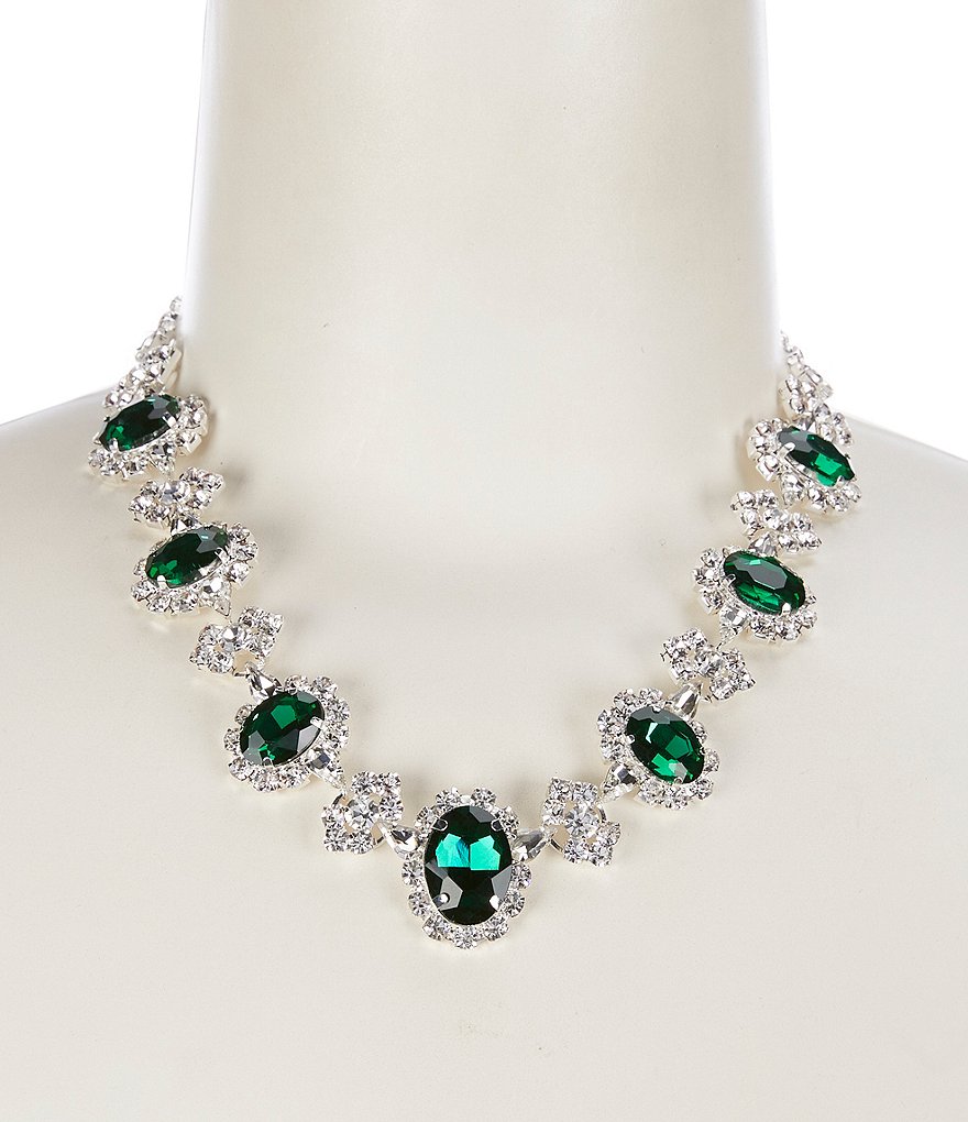 Cezanne Emerald Stone Empress Statement Necklace | Dillard's