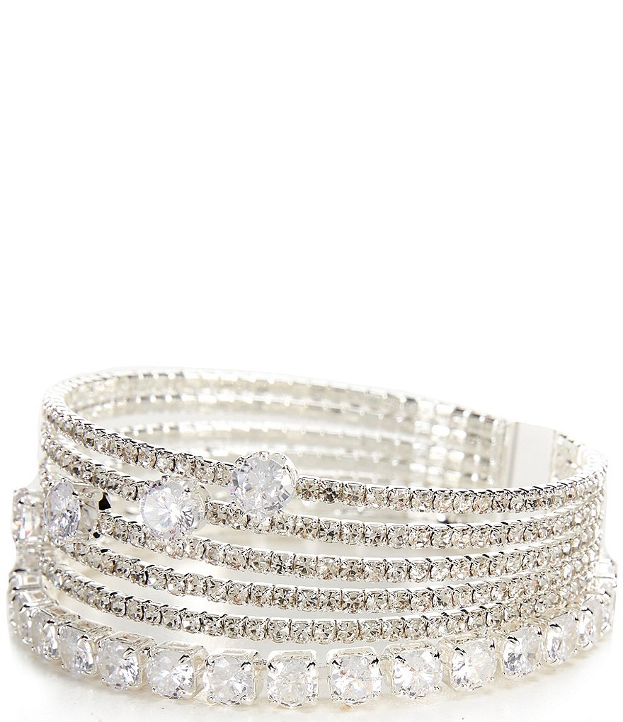 Cezanne Illusion Rows Rhinestone Cuff Bracelet