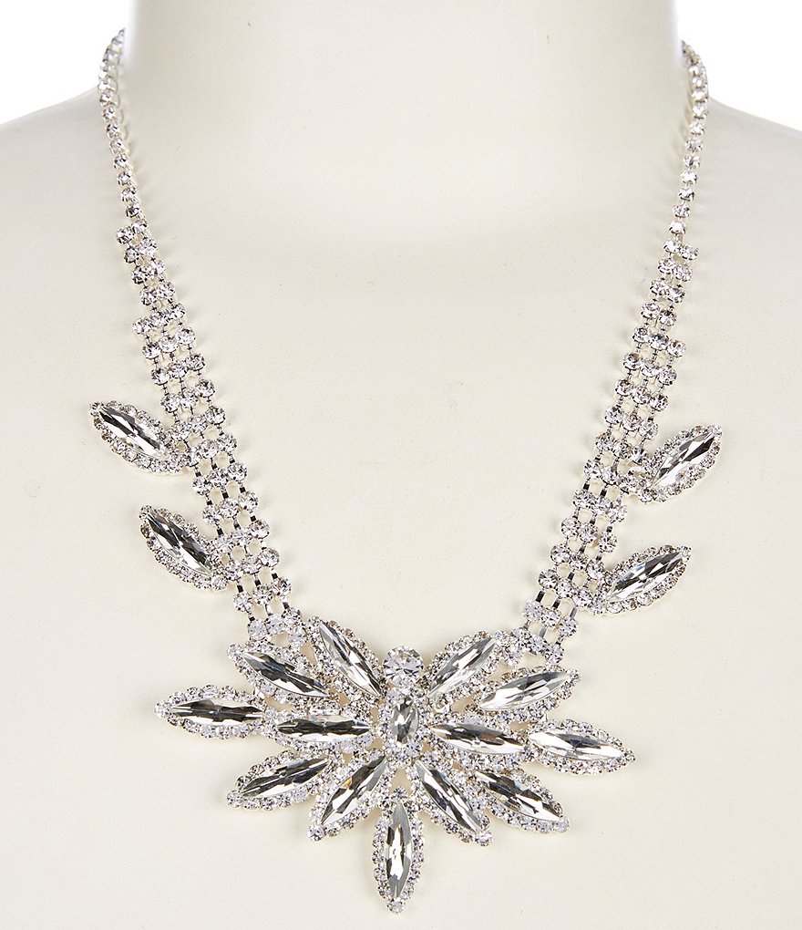 Cezanne Navette Flower Cluster Statement Necklace