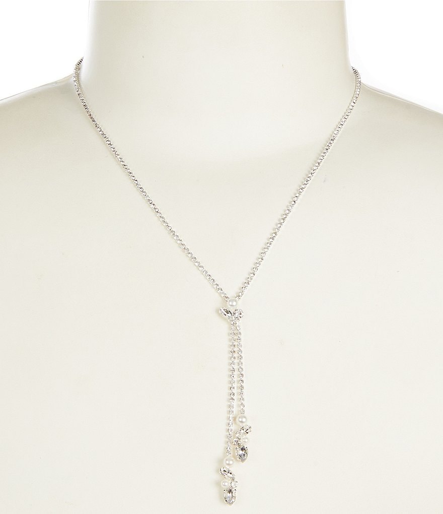Cezanne Pearl Tassel Drops Statement Necklace