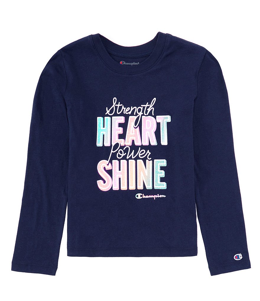 Champion Big Girls 7 16 Long Sleeve Heart Shine T Shirt Dillards