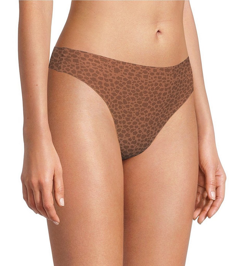 Chantelle 360 Stretch Medium Rise Leopard Print Thong | Dillard's