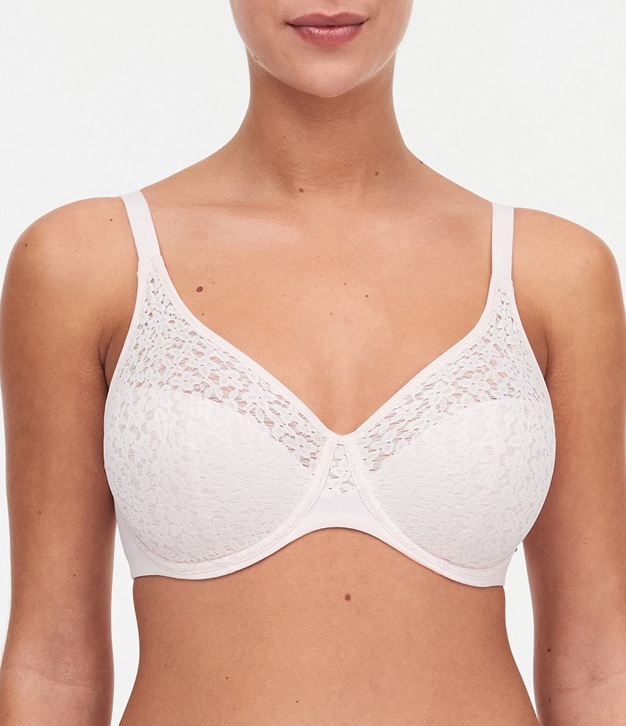 Off-White Bandeau Bra in Leavers Lace and Silk Georgette – Vantage - Clean
