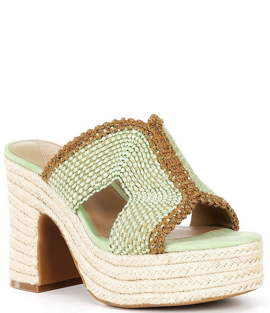 Chelsea & Violet Elize Colorblock Woven Platform Sandals Chelsea & Violet Elize Colorblock Woven Platform Sandals