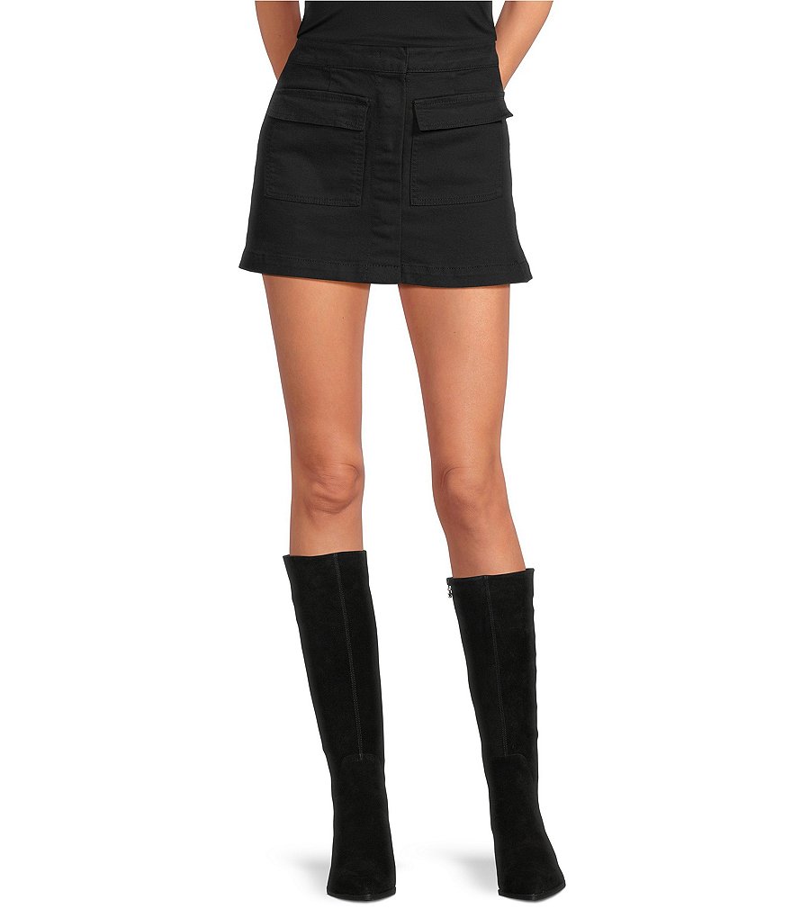 Chelsea & Violet Lena Denim A-Line Front Pocket Mini Skirt | Dillard's Chelsea & Violet Lena Denim A-Line Front Pocket Mini Skirt | Dillard's