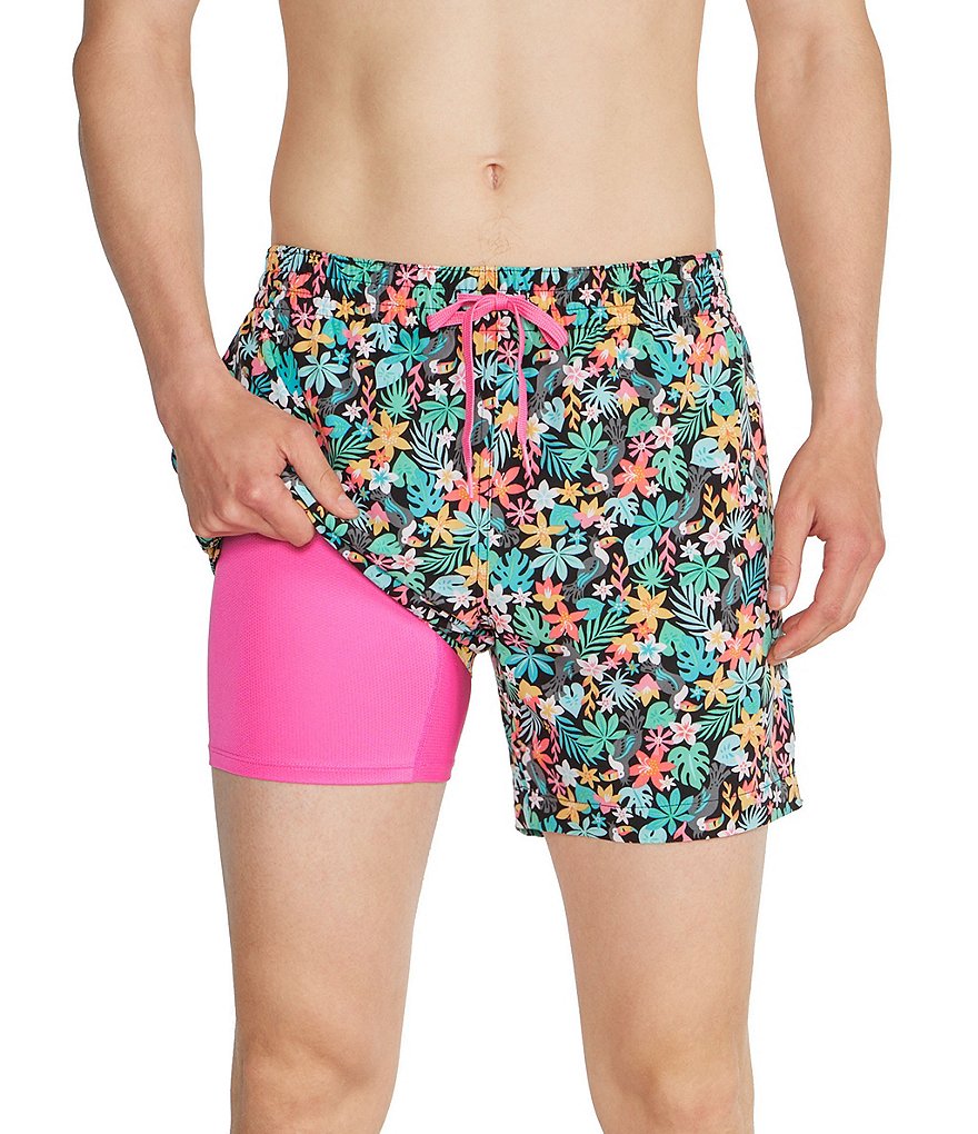 Cubbies mens leaf deals print swim shorts large