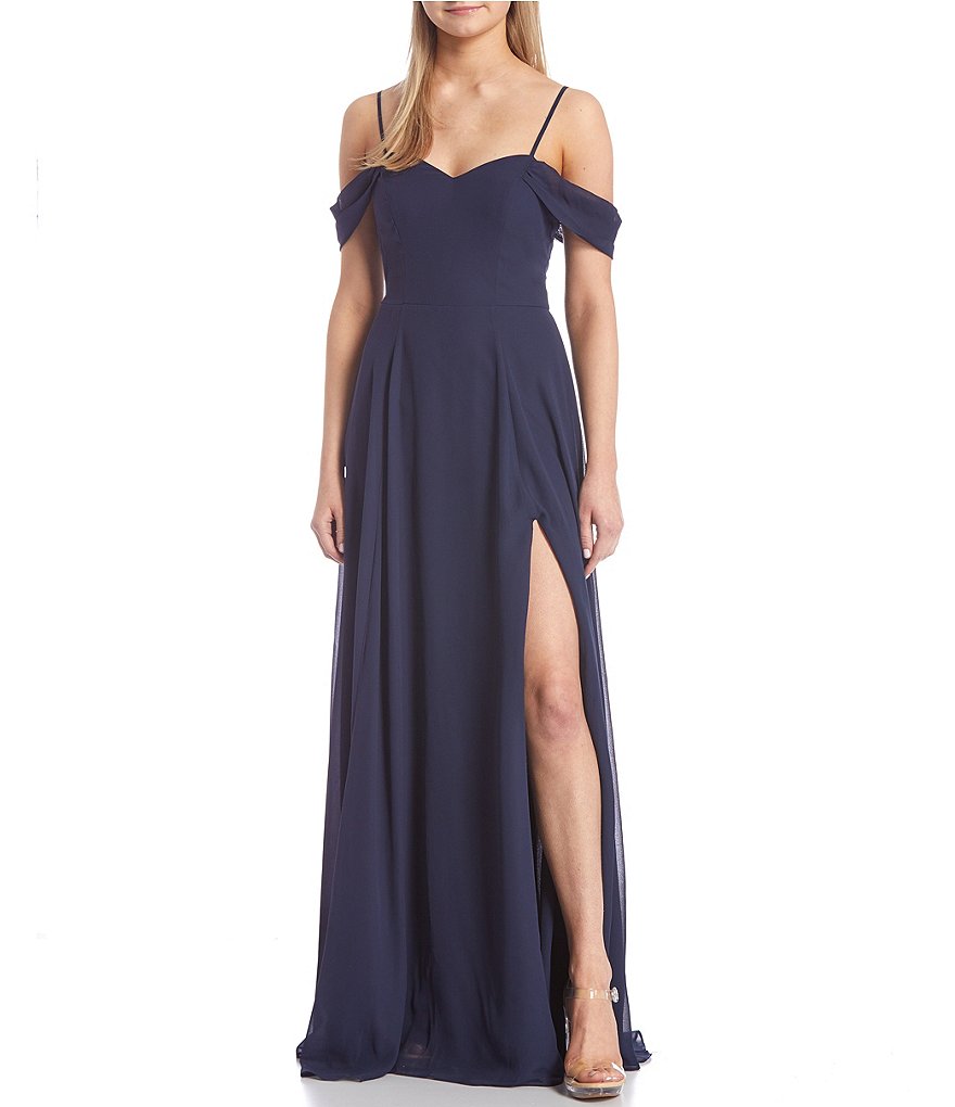 Léa Seydoux Red Chiffon Off-shoulder Prom Dress - Xdressy
