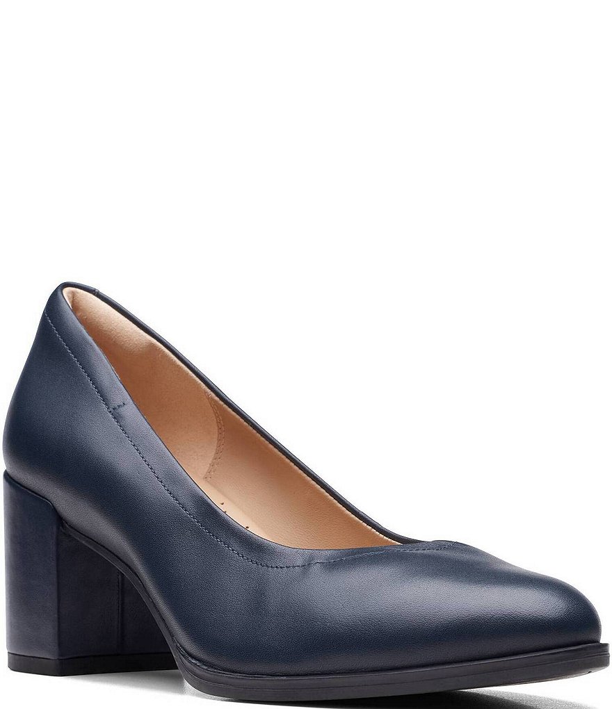 Clarks block heel pumps hotsell