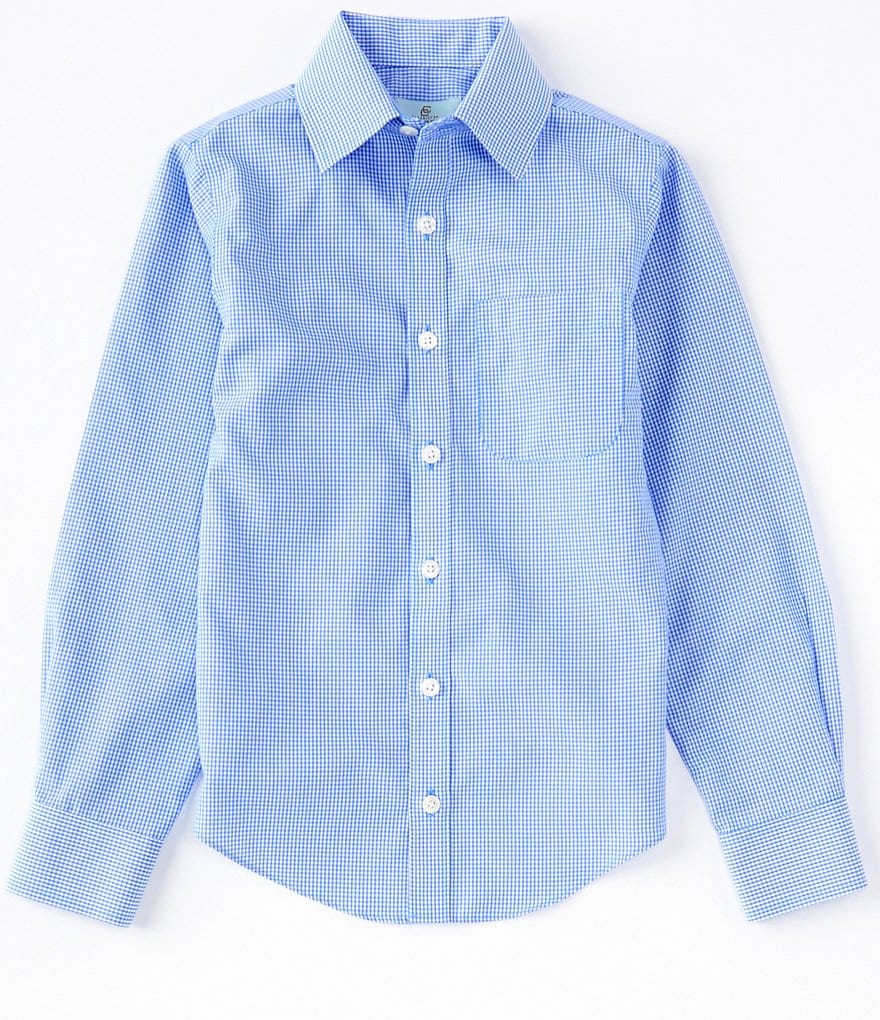 Class Club Big Boys 8-20 Gingham Long Sleeve Button Down Shirt