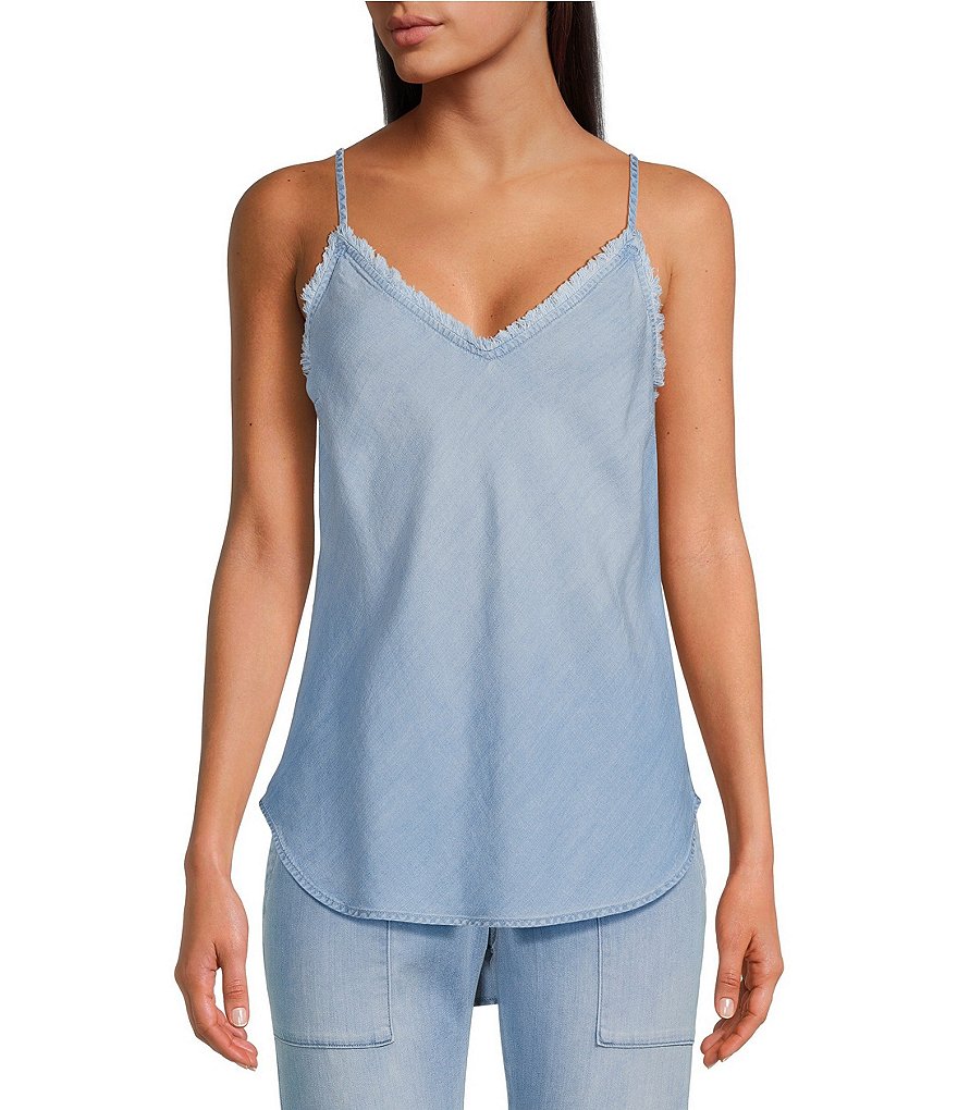 Cloth And Stone Frayed V Neck Sleeveless Coordinating Cami Tank Dillards 0967