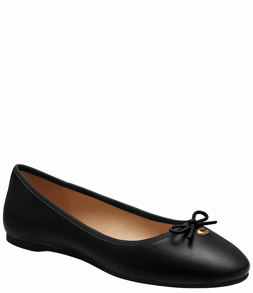 COACH Abigail Leather Ballet Flats | Dillard's