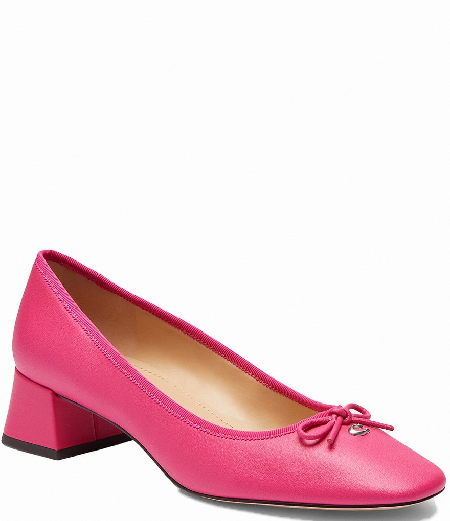 COACH Ava Leather Ballet Bow Pumps Dillard's