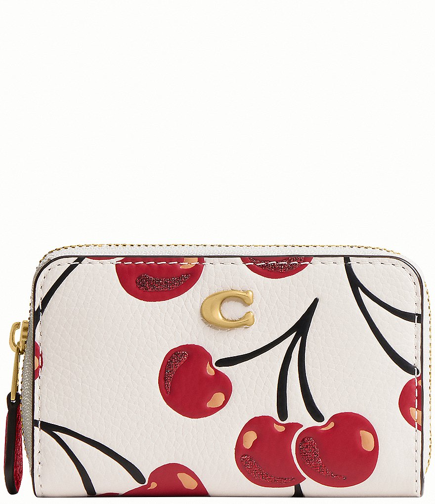 COACH チェリー ウォレット COACH Cherry Print Essential Small Zip Around Card Case | Dillard's