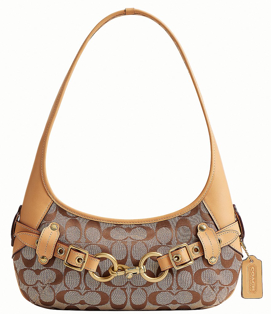 COACH Ergo Signature Logo Belted Canvas Shoulder Bag | Dillard's