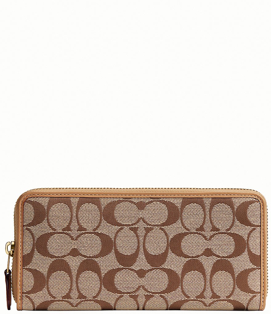 COACH Essential Signature Jacquard Slim Accordion Zip Wallet