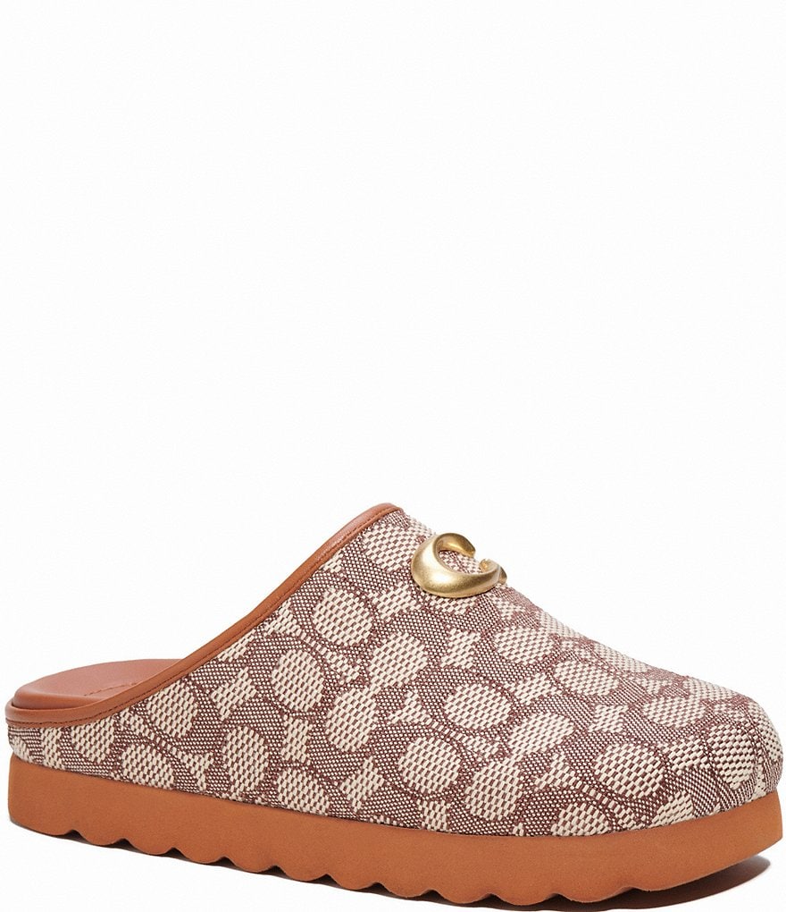 COACH Hadley Signature Logo Print Jacquard Clogs | Dillard's