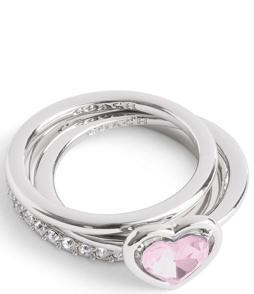 【人気ショップが最安値挑戦！】 Halo COACH Heart Dillard's | Set Ring Stacked アクセサリー