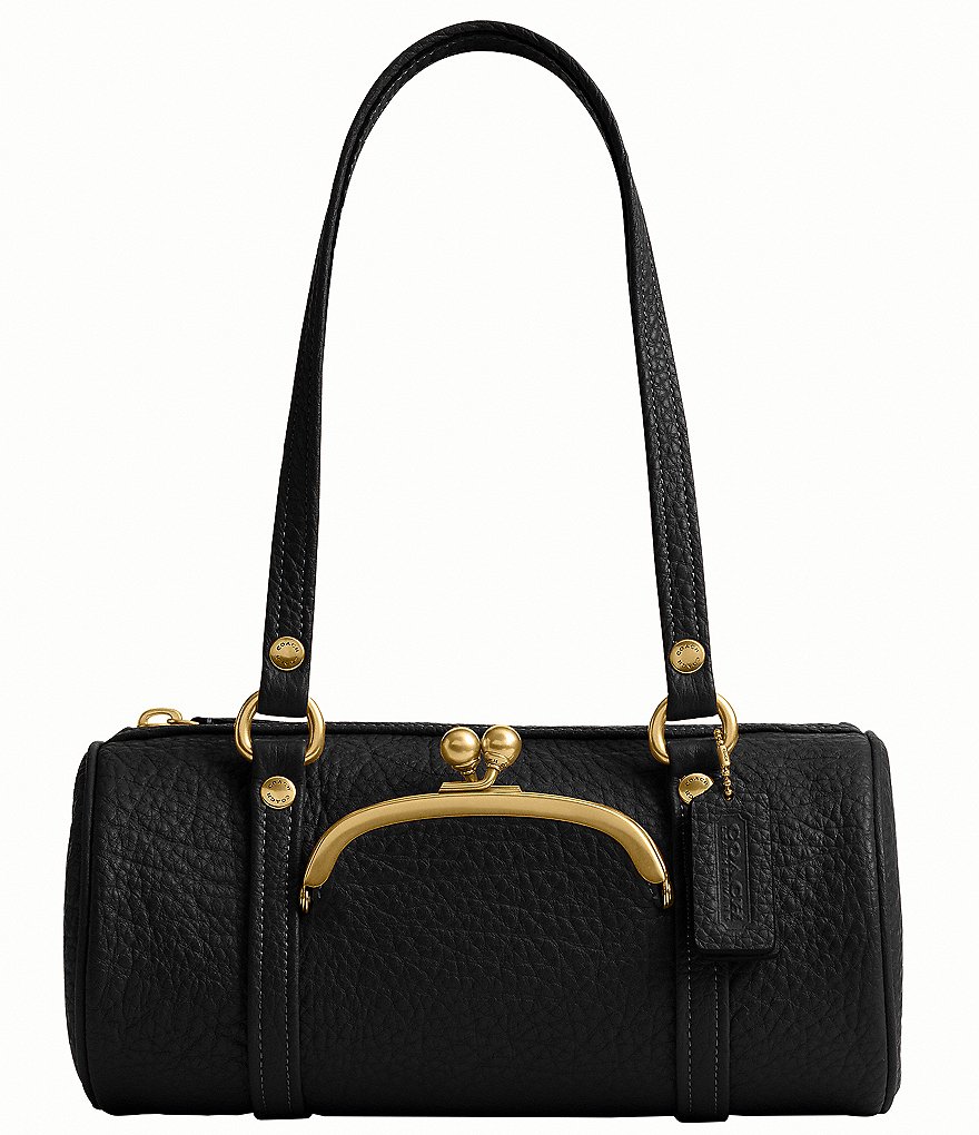 COACH Leather Kisslock 28 Small Barrel Shoulder Bag | Dillard's
