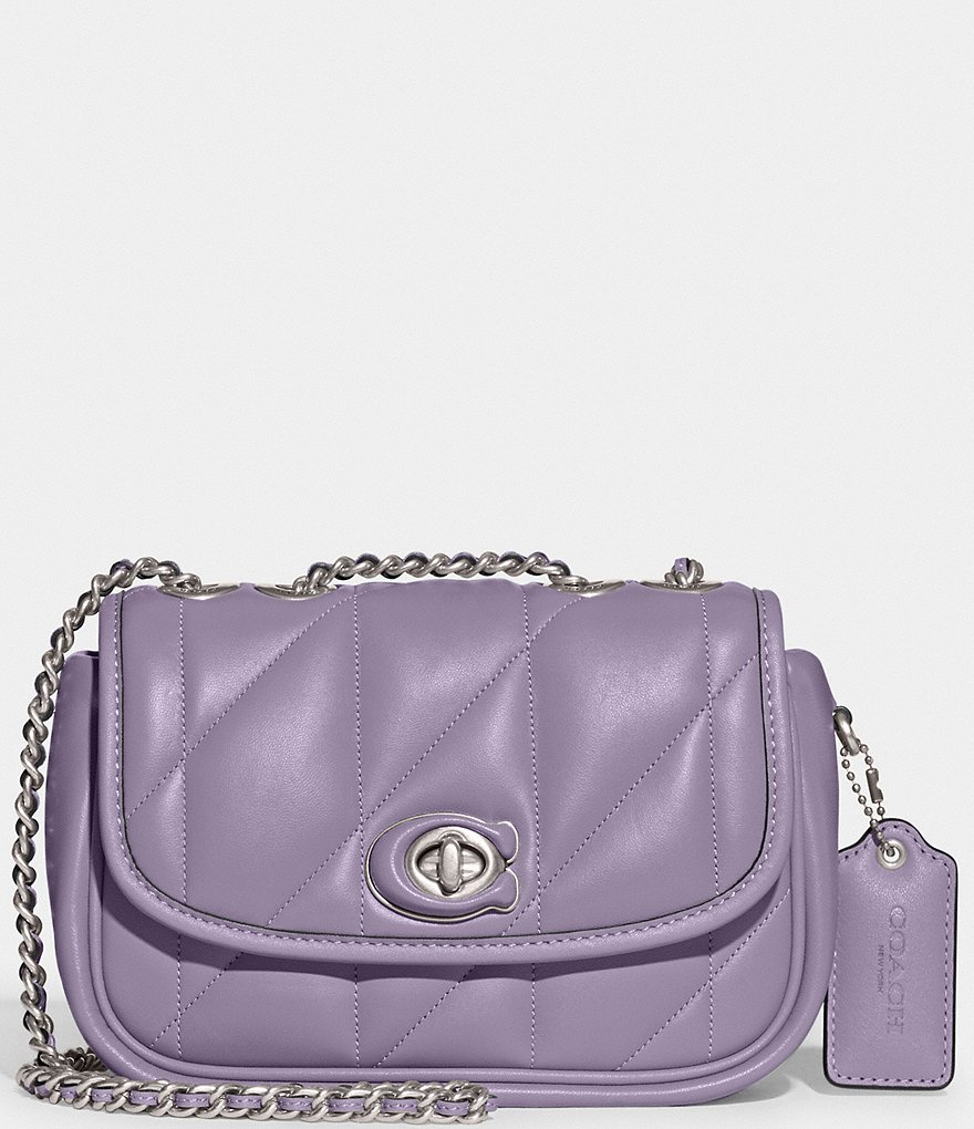 COACH Madison 18 Purple Quilted Leather Pillow Shoulder Bag | Dillard's
