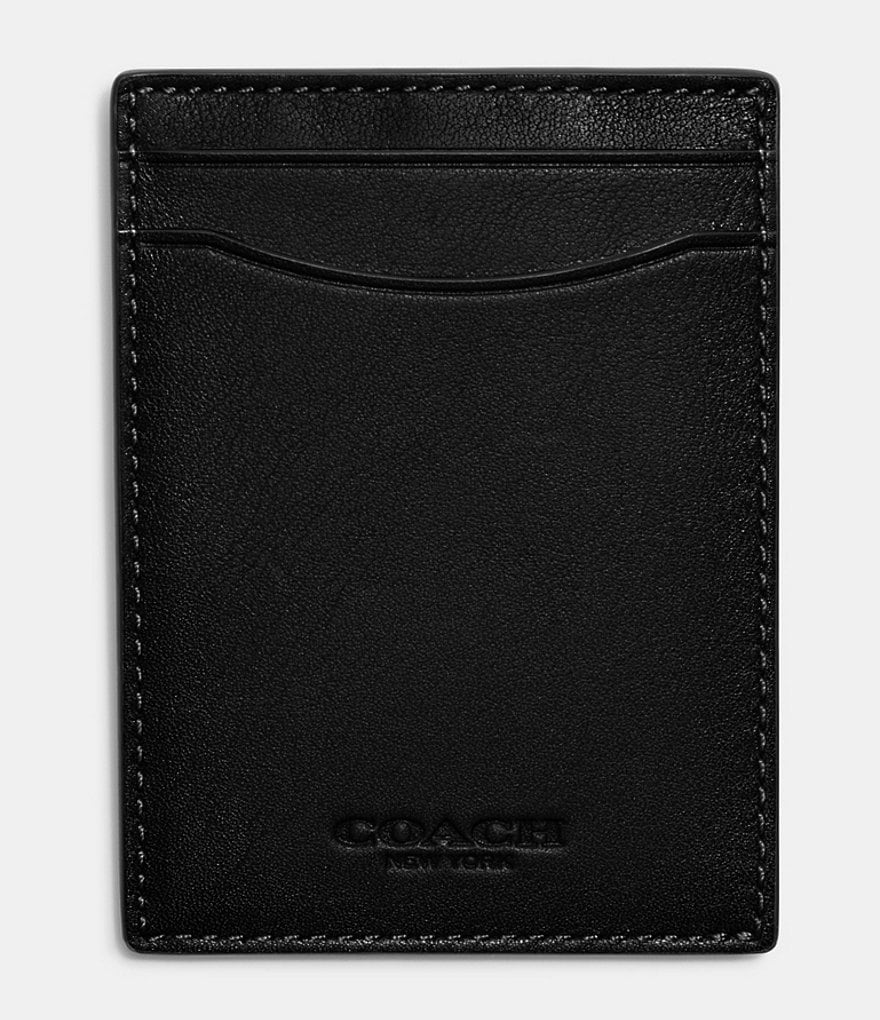 Coach Men's Signature Flat Card Case - Charcoal/Black