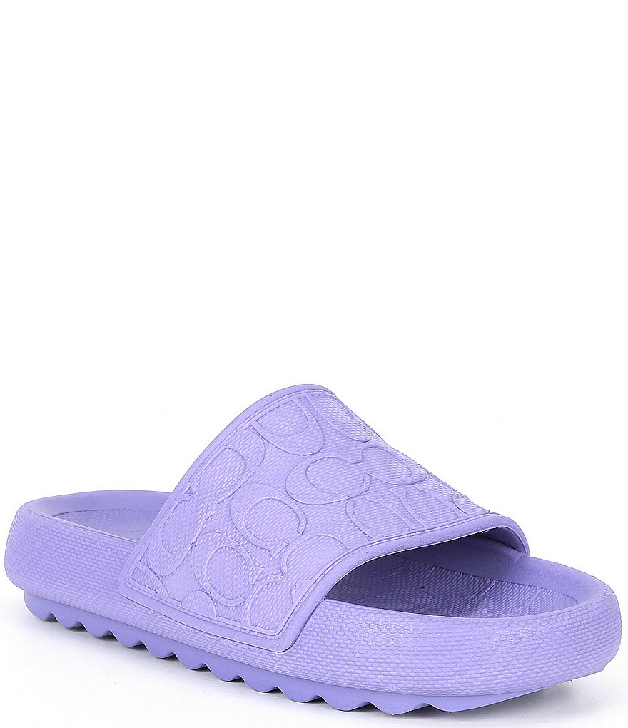 COACH Obi Sports Signature Logo Platform Pool Slides Dillard s