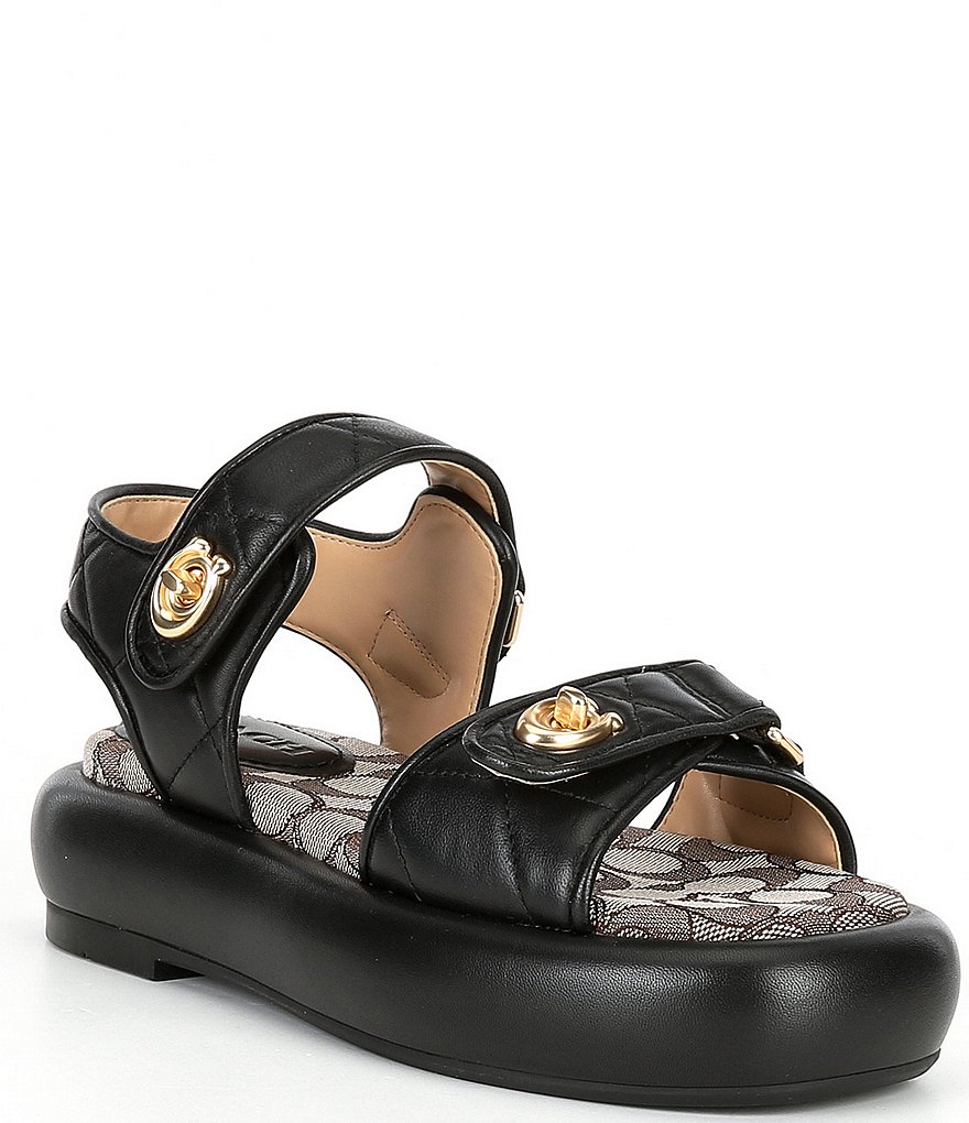 COACH Peyton Quilted Leather Platform Sandals | Dillard's