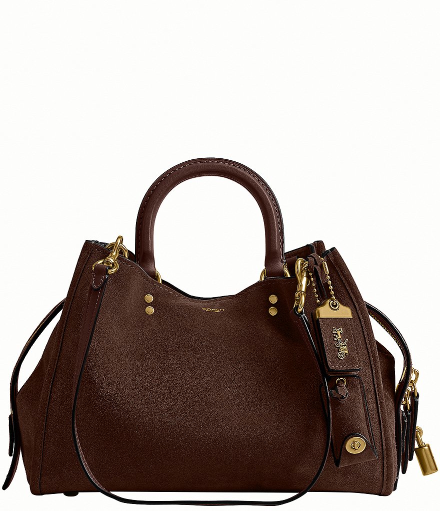 ブラウンレザーシューズcoach26.0 COACH Rogue 31 Suede Satchel Bag | Dillard's
