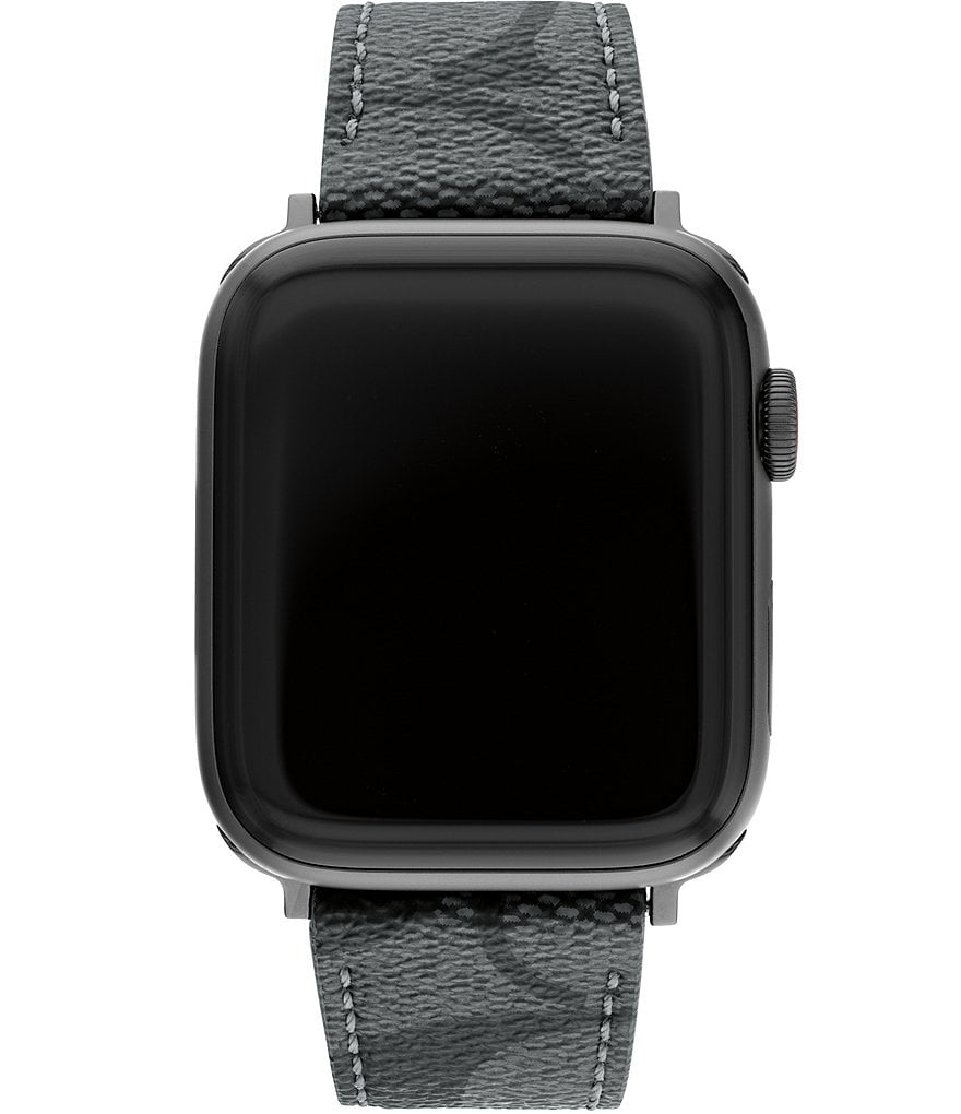 Coach Apple Watch Signature Canvas Strap, 42mm & 44mm - Black