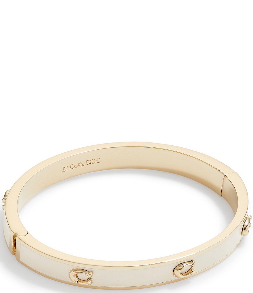 Coach Wide Gold Signature Bangle Bracelet | eBay