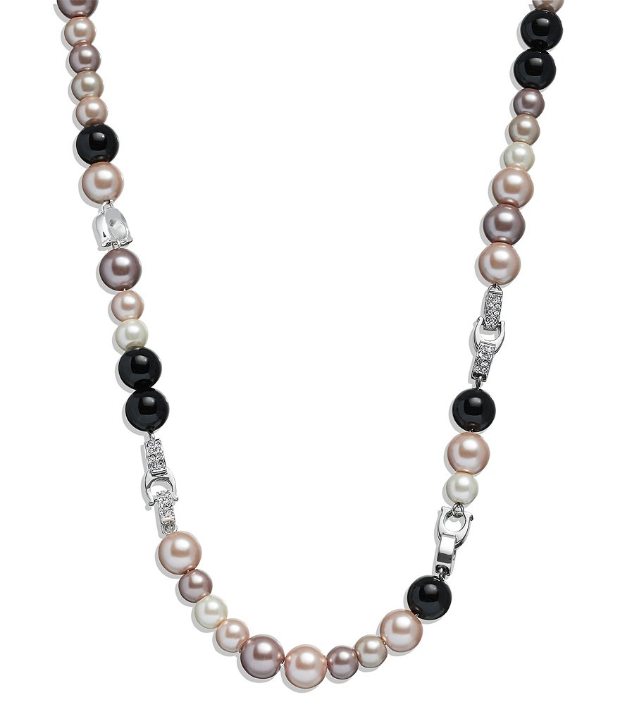 COACH Signature Mixed Pearl Collar Necklace | Dillard's