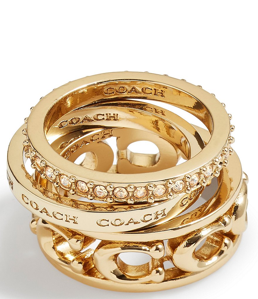 COACH Signature Openwork Band Ring Set
