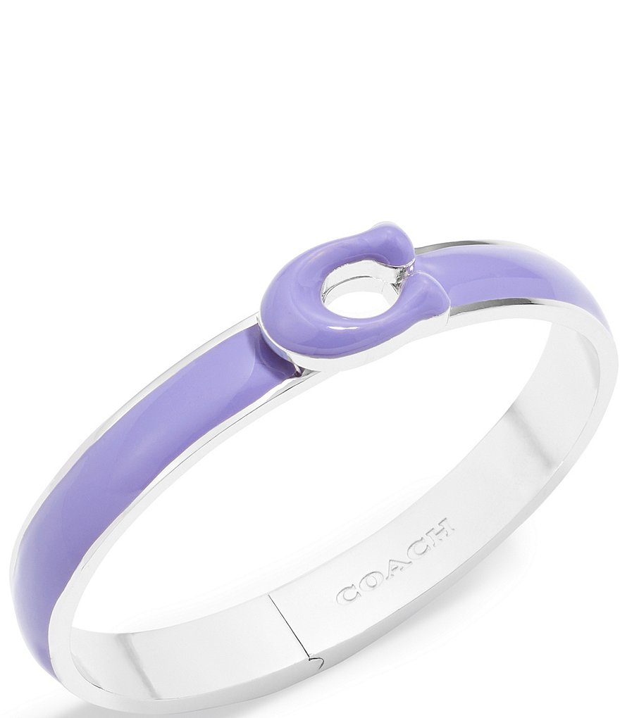 COACH Signature Purple Tabby Bangle Bracelet | Dillard's