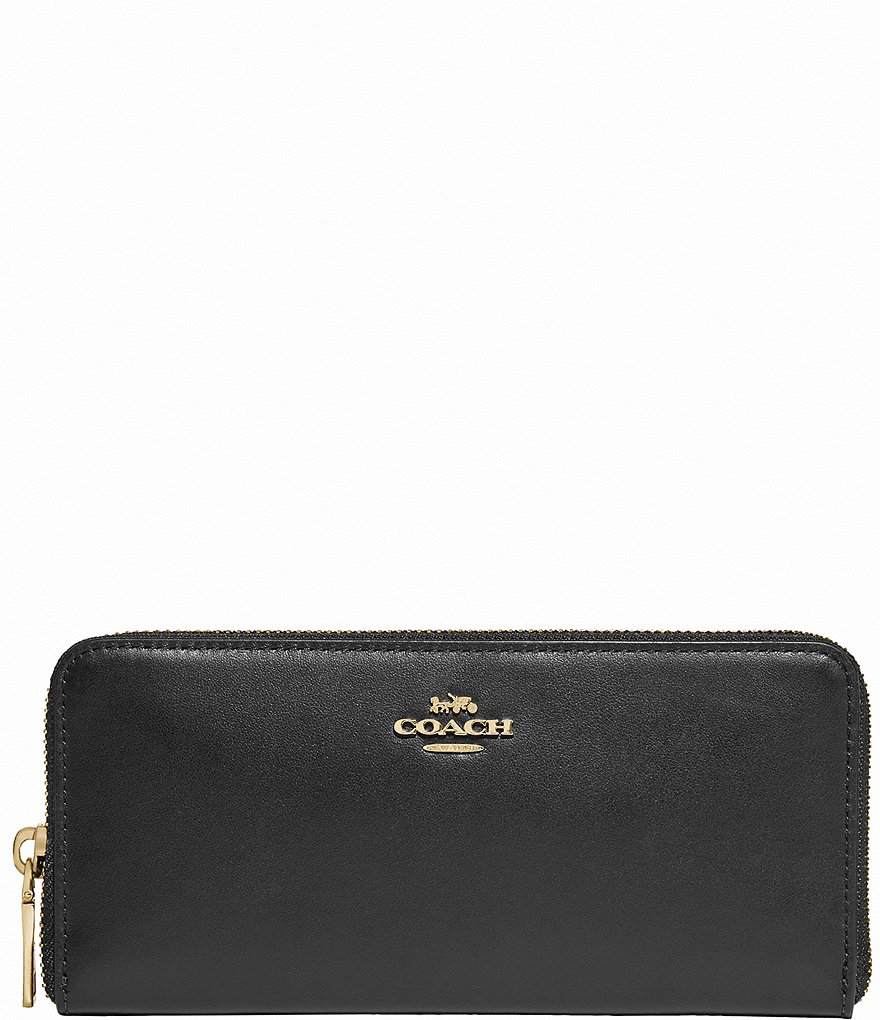 Buy the Coach Smooth Leather Accordion Zip Wallet Black