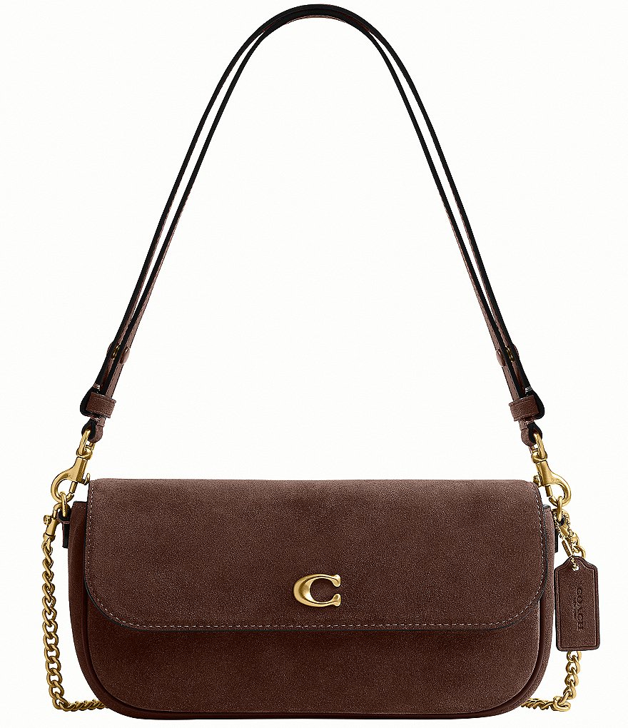 COACH Suede Brook Flap Chain Bag | Dillard's