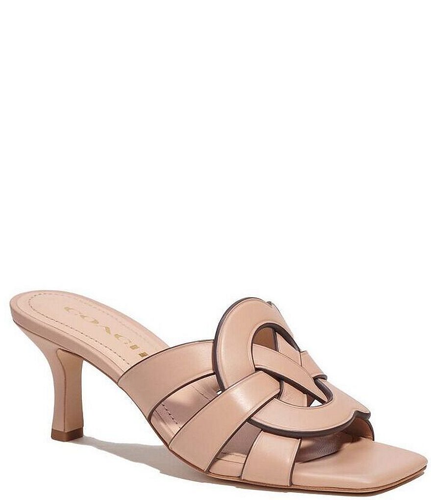 COACH Tillie Leather Slide Dress Sandals Dillard s