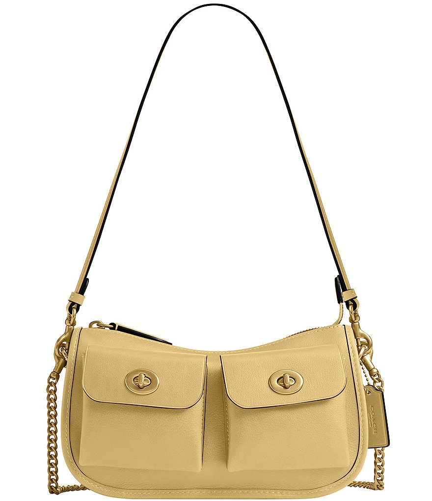 COACH Twin Turnlock Waverly Leather Shoulder Bag | Dillard's