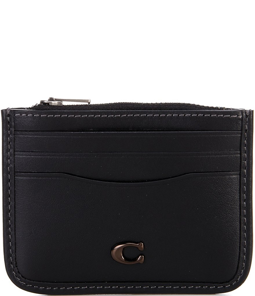 Coach card case  Mens black leather wallet, Leather card wallet