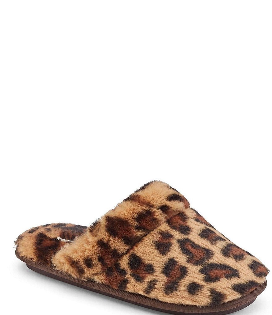 Cobian Minouu Fuzzy Faux Fur Leopard Mule Slippers | Dillard's