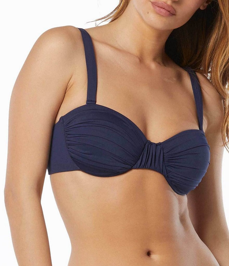 Coco Reef Stunner Solid Scrunch Bra Size Underwire Sweetheart Swim Top And High Waist Scrunch