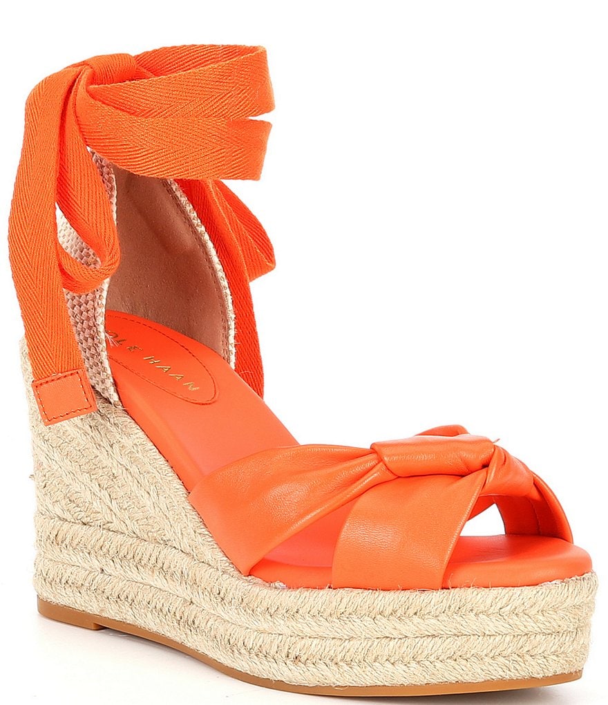 Cole Haan Cloudfeel Hampton Leather Espadrille Wedge Sandals