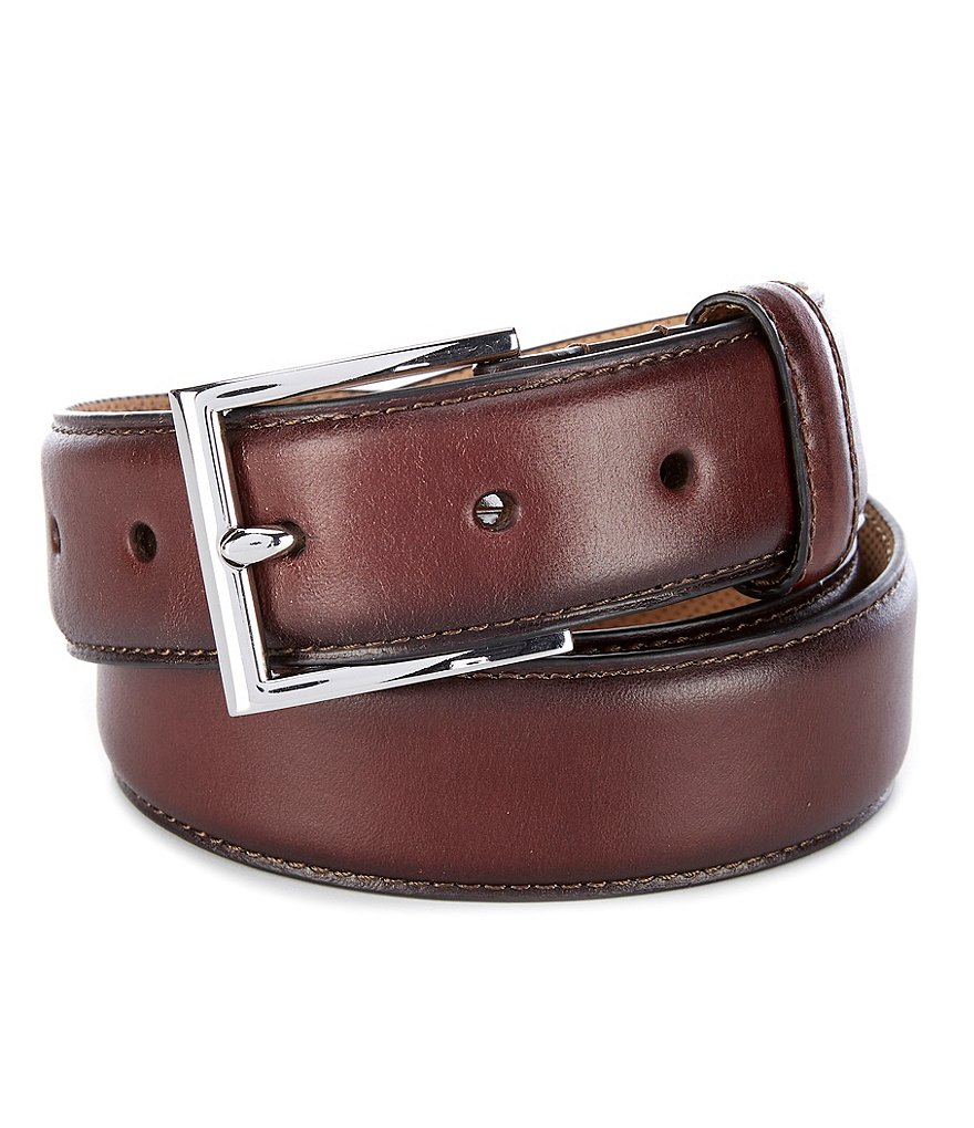 Le Camp brown leather belt contrast stitching