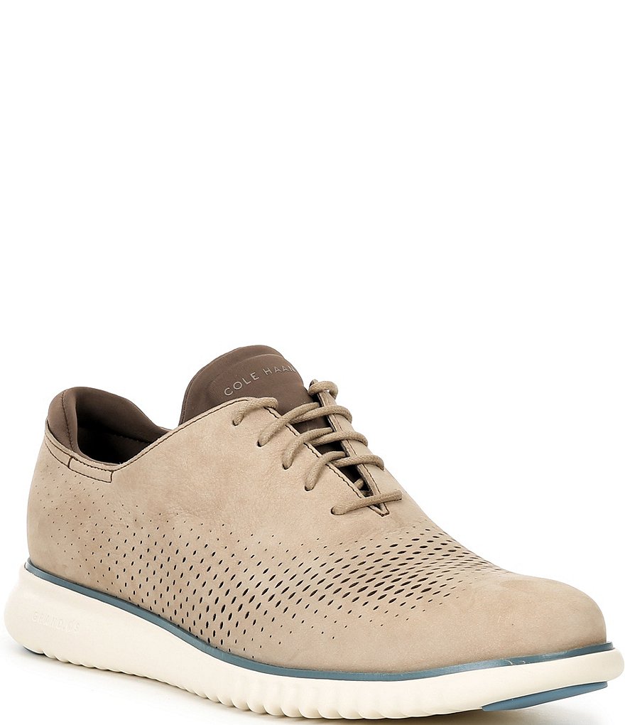 Cole Haan Men's 2.ZERØGRAND Perforated Nubuck Laser Wingtip
